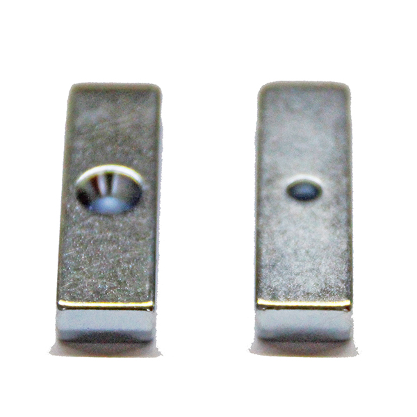 Long strip countersunk hole neodymium iron boron magnet