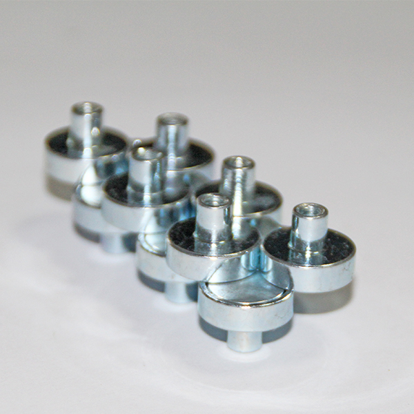 Galvanized thread shaped neodymium iron boron
