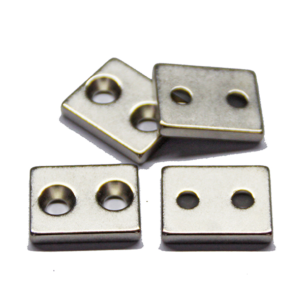Square countersunk hole neodymium iron boron magnet