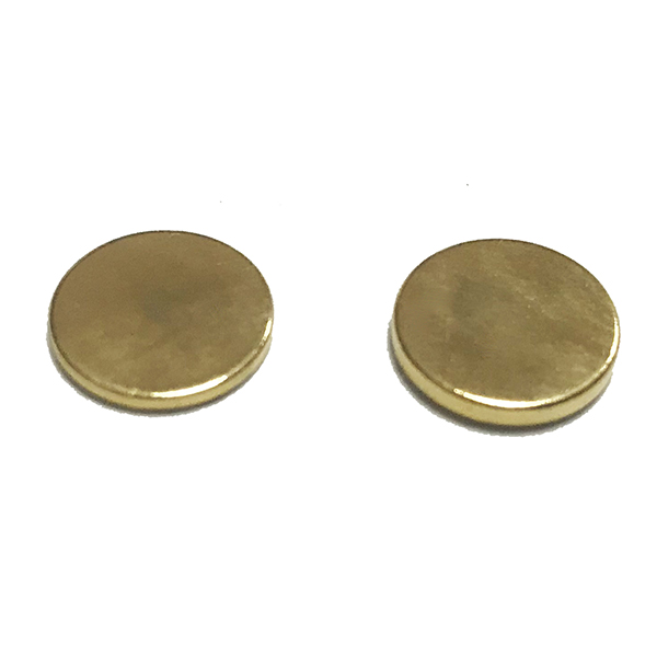 Gold plated round neodymium iron boron magnet